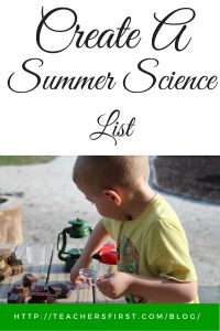 Create a Summer Science List