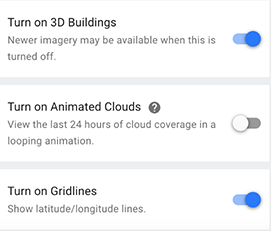 Google Earth 3D Buildings Dialog