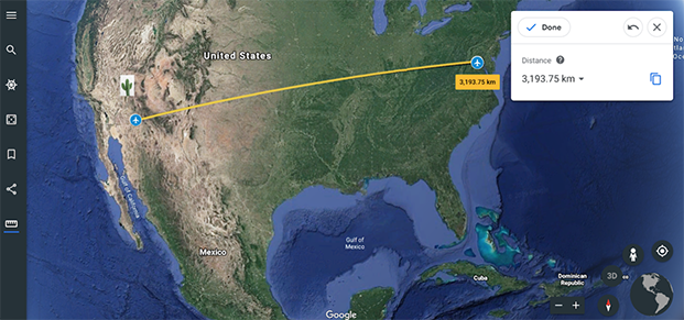 Google Earth Measurement Tool